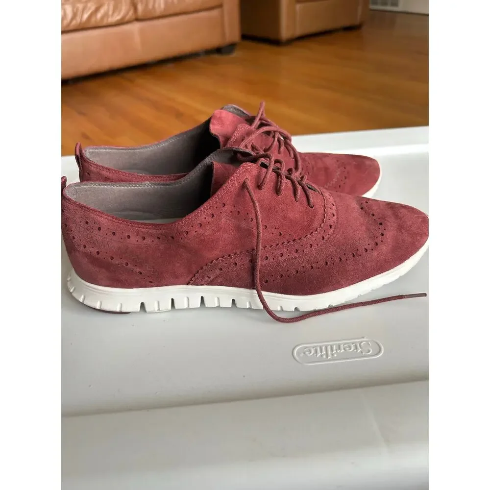 Cole HaanBurgundy  Zerogrand Wingtip Oxford Shoes Womens 10 B